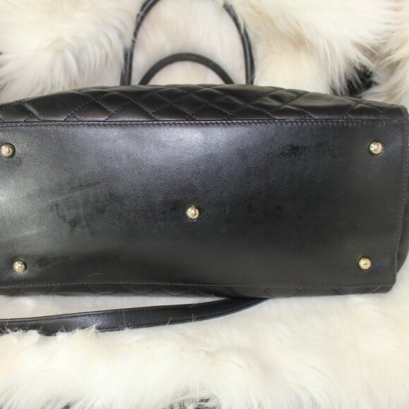 Ripani Genuine  Leather Tote/Shoulder black bag Made in Italy 12"x9"x5" - Picture 5 of 9